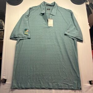 Nike Tiger Woods Golf Polo Shirt Mens XXL Teal Blue Zip Capital One Bowl 229957